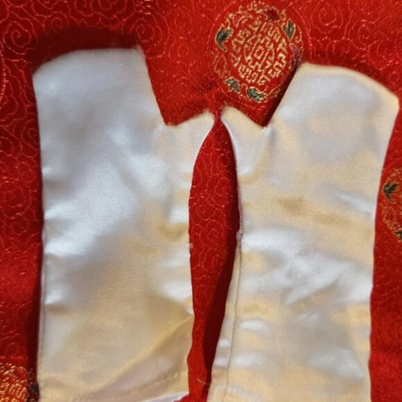 Elegant Red Chinese Dress Set For 18" American Girl Doll With Embroidered Detail - Picture 2 of 6